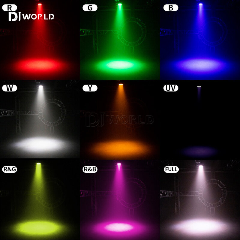 LED Flat Par Light, Alumínio DMX Luzes do Palco, Equipamento de DJ Profissional, Disco, Luz UV, 18x18W, RGBWA, 6in 1