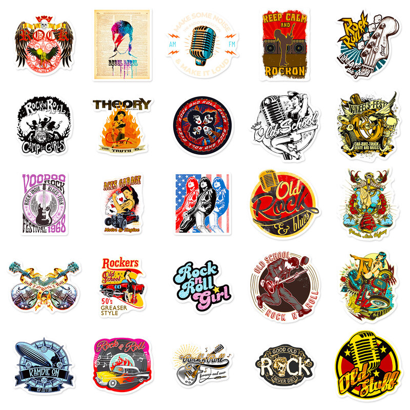 Pegatinas de grafiti de la serie Retro Hip Hop Rock, 50 piezas, adecuadas para cascos de ordenador portátil, decoración de escritorio, pegatinas DIY, Juguetes