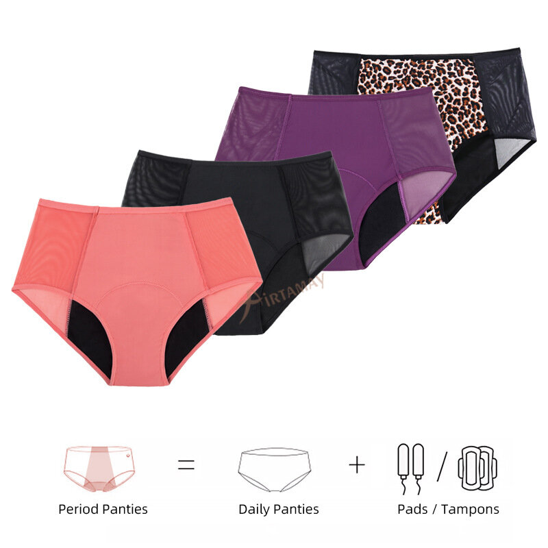 Sexy Leopard Panties 4 Layer Absorbent Menstrual Panties Leak-proof Physiological Menstrual Panties Women Menstrual Panties New