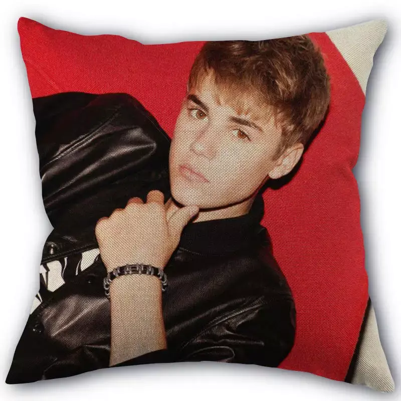 45X45cm poszewka na poduszkę Justin Bieber kwadratowy zamek bawełna lniana poduszka przypadki sypialnia dekoracyjna poszewka na poduszkę 0331