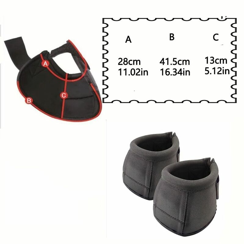 1pair Durable Horse Feet Guards Tear Resistant Oxford Fabric Horse Boots Sturdy Black Hoof Wrists Protector Horse Gear Supplies