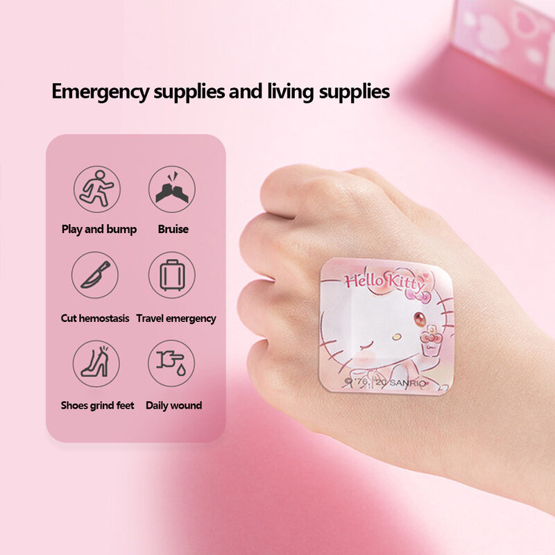40Pcs Hello Kitty Kit cerotto sanirios My Melody Anime bende adesive impermeabili cerotto per ferite adesivi di emergenza di pronto soccorso