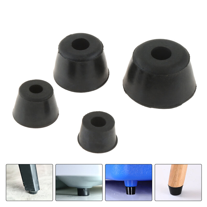 4PCS Rubber Furniture Feet Anti Slip Black Leg 20mm-48mm 4 sizes Floor Protector Reduce Noise Shock Pad Chair Table Cabinet Bed