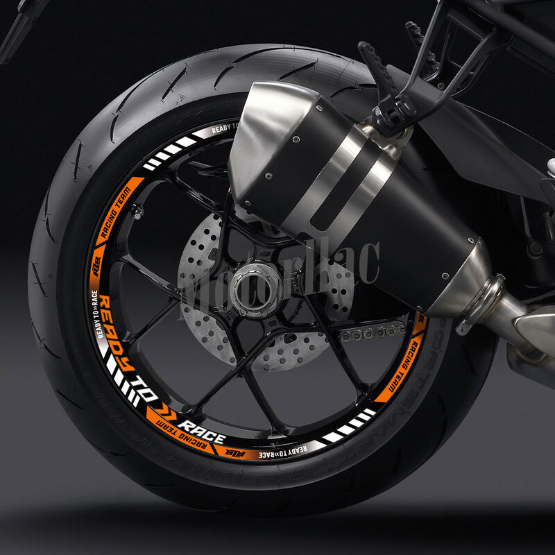Pegatina reflectante para rueda de motocicleta, calcomanía a rayas de cubo de llanta, cinta lista para carreras, accesorio impermeable para KTM Duke 390/690/890/1290