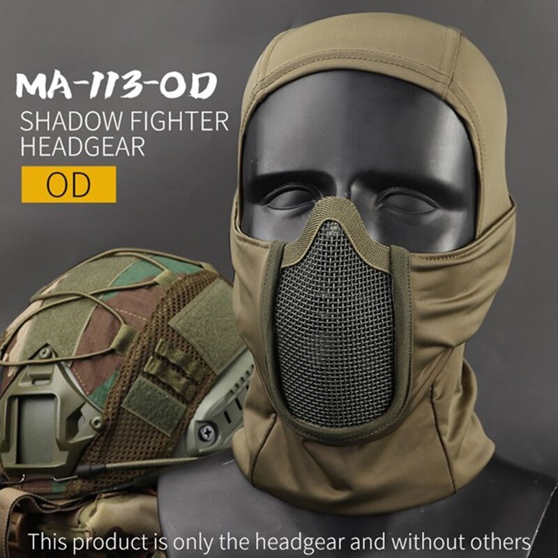 Myśliwska stalowa maska siatkowa, taktyczny kask z kapturem ochronny oddychający żel do malowania Blaster Airsoft akcesoria do ochrony twarzy