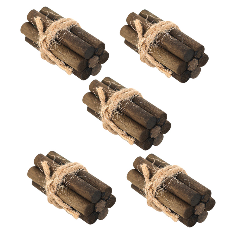 5 Stück Brennholz Haufen Spielzeug haus Zubehör Mini im Freien Dekor kleine Holz liefert Miniatur