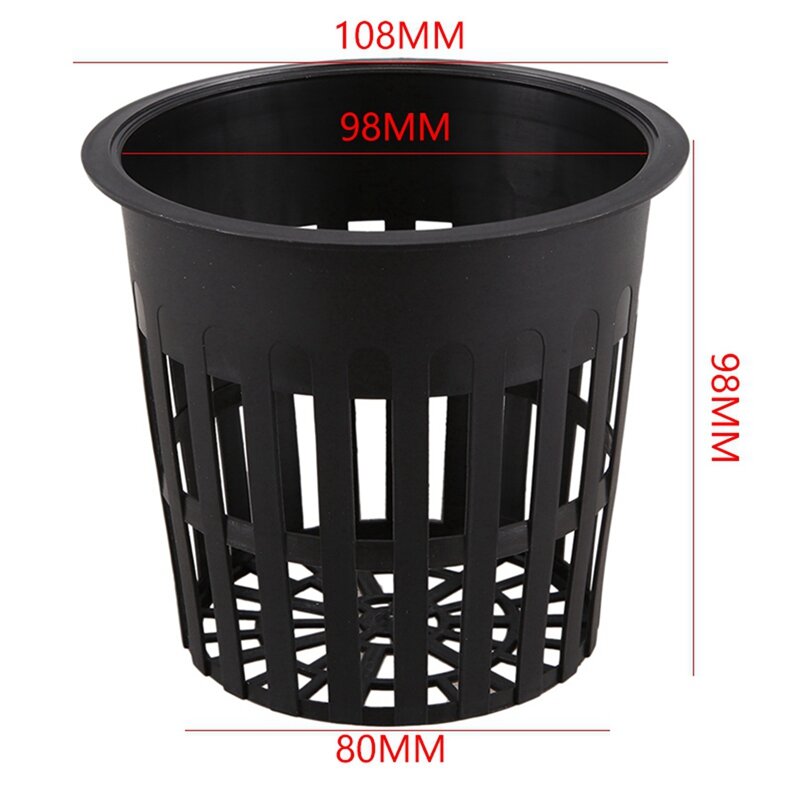 75 Pack 4 Inch Net Cups Slotted Mesh Wide Lip Filter Plant Net Pot Bucket Basket For Hydroponics