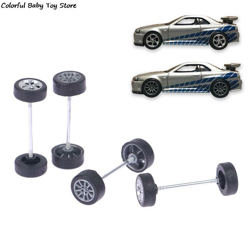 1 комплект 1:64 Автомобильные колеса для Hotwheels резиновая шина с моделью осей колеса модифицированные детали автомобиля игрушки для гоночных автомобилей