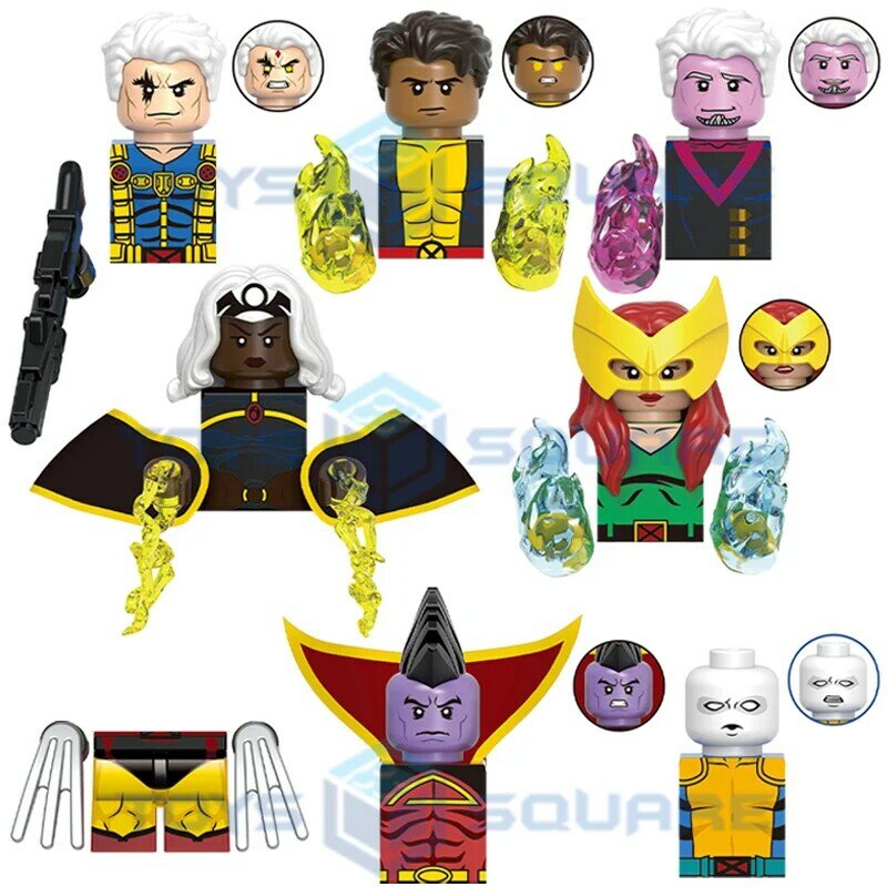 MOC Bricks Set for Children, G0170, The Cable Jean Storm, Grey Sunspot, Wolverine Bastion, Gladiator, Morph Model décennie ks, Gifts Toys