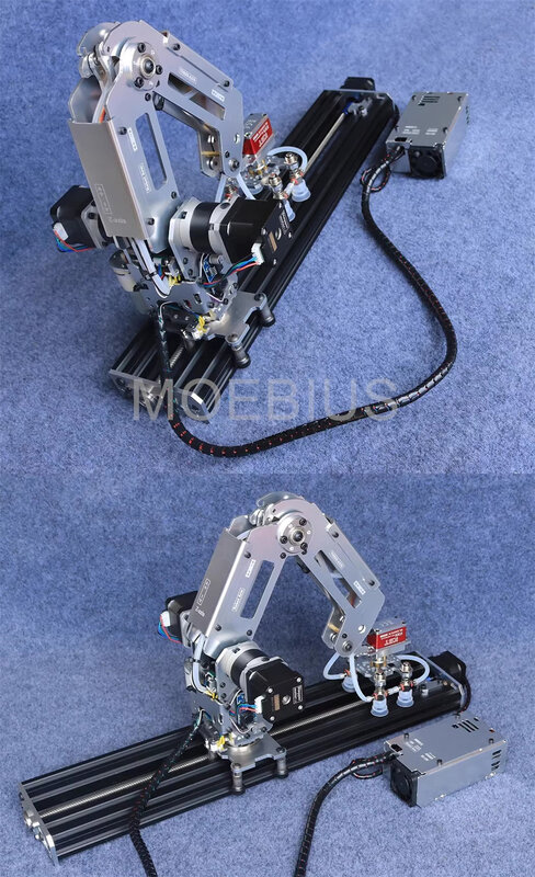 コントローラー付きmoebius-ビッグロードロボットアーム、4カップの吸引カップ、機械式クローグリッパー、ミニ産業用ストロボ