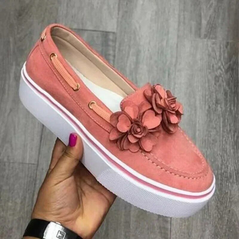 2024 New Women's Flat Shoes Fashion Flowers Shoes for Women Slip-on Comfortable Large Size Casual Shoes