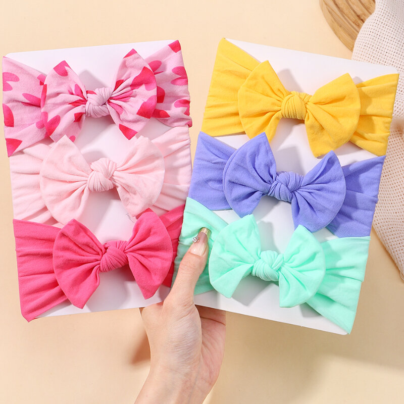 48 colors Baby Bowknot Hairband Broadside Headband Kids Girls Boutique Elastic Protect Turban Headwear Baby Hair Accessories