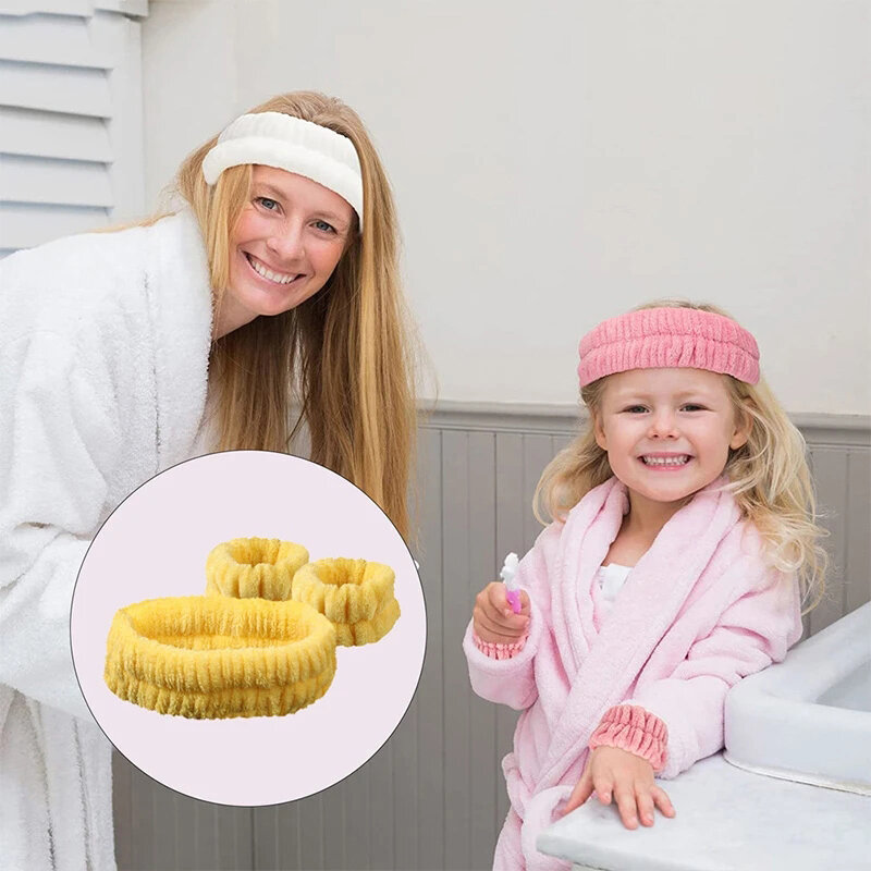 Coral Fleece Gezicht Wassen Washband Hoofdbanden Set Microfiber Absorberende Spa Polsbandjes Yoga Facial Make Haarbanden Vrouwen Hoofdband