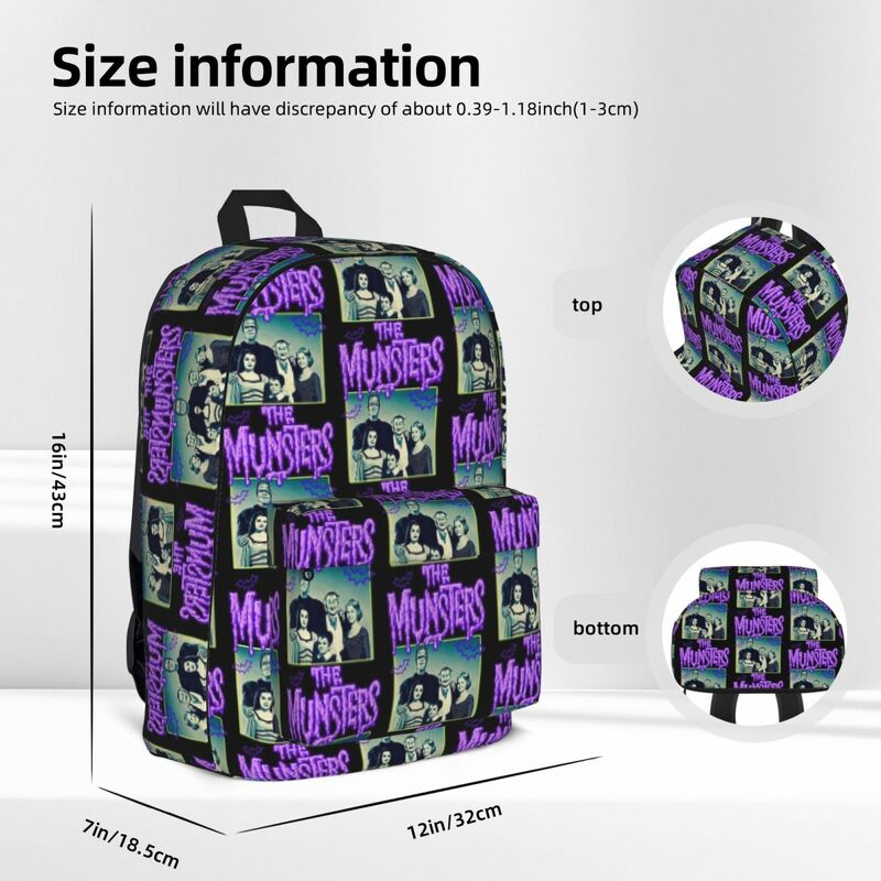 The Munsters Backpacks Large Capacity Student Book bag Shoulder Bag Laptop Rucksack Fashion Children School Bag