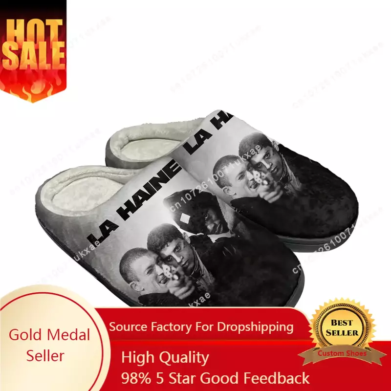 La Haine Movie Home Cotton Slippers Mens Womens Plush Bedroom Casual Keep Warm Shoes Thermal Indoor Slipper Customized DIY Shoe