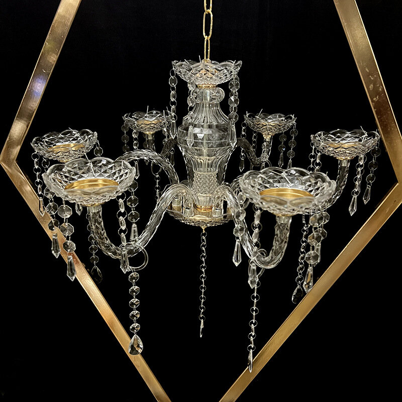 Eisen Gold galvani sieren Kristall Kerzenhalter oder Hochzeits saal Hotel Haupt tisch Blumen dekoration Ornamente