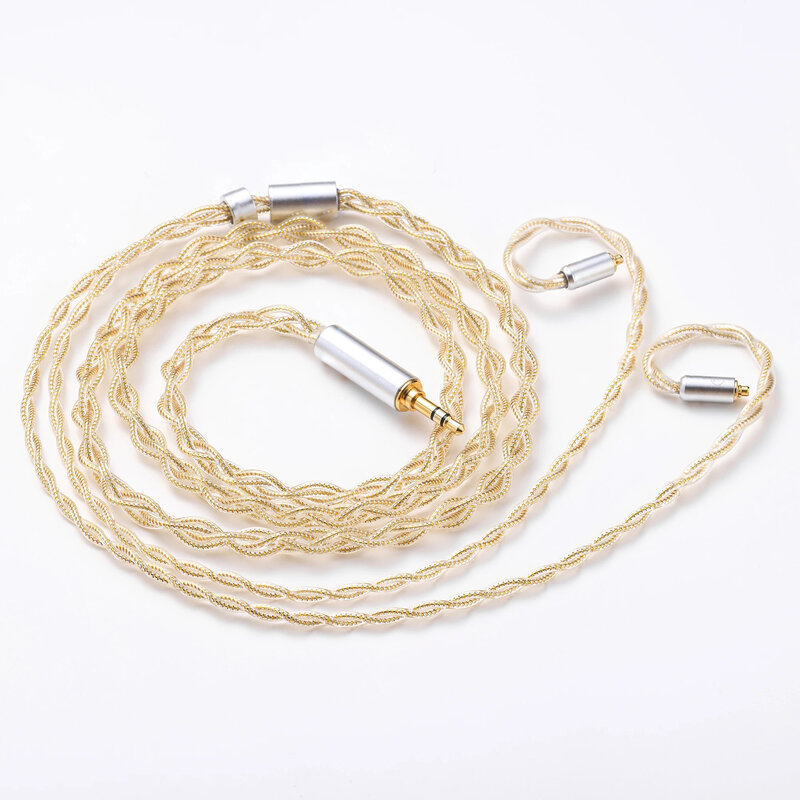 Câble de mise à niveau en cuivre sans oxygène pour écouteurs, fil d'argent 0.52, MMCX0.78 cm, qdcie80 reproducteur dc, 4,4mm, 2,5mm