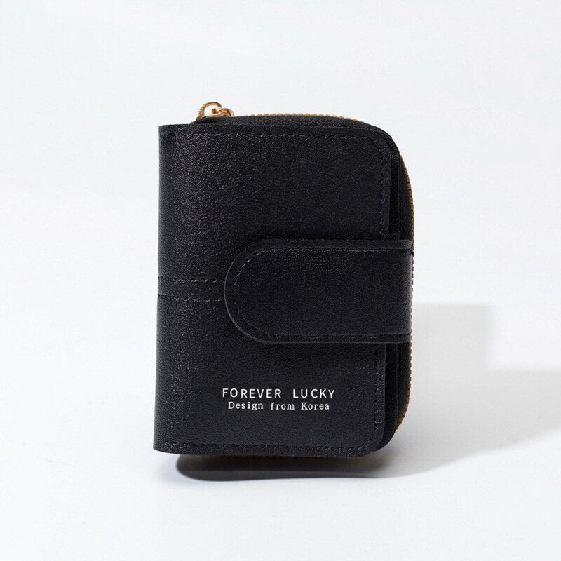 Mode kurze Schnapp karten halter Brieftasche einfarbige Frauen Geldbörse Multi-Card-Steckplatz Mini Cash Bag weibliche Reiß verschluss Brieftaschen Geldbörse