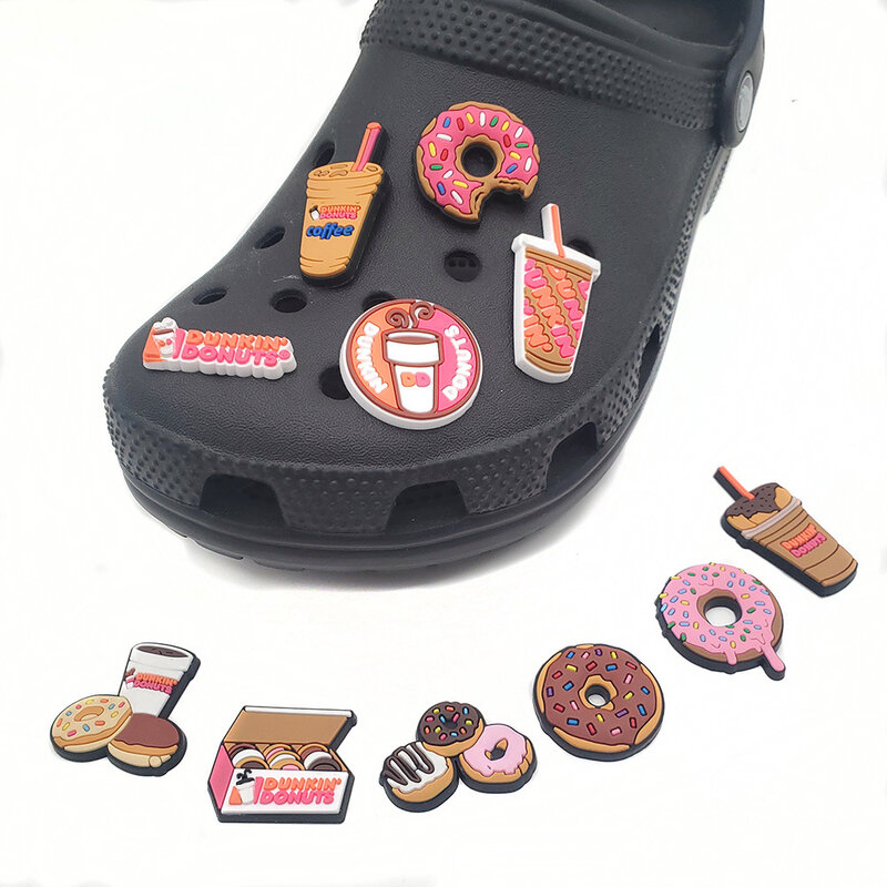 PVC 신발 참 롤리팝 도넛 아이스크림 액세서리, 나막신 신발 장식, 남자 아이 선물, 2 개