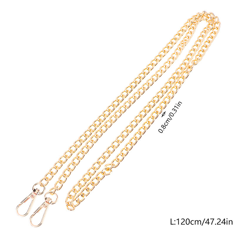 1 szt. 120cm metalowy łańcuszek złoty srebrzysty czarny łańcuch aluminiowy do wyrobu biżuterii łańcuch torby pasek do wymiany łańcuchów