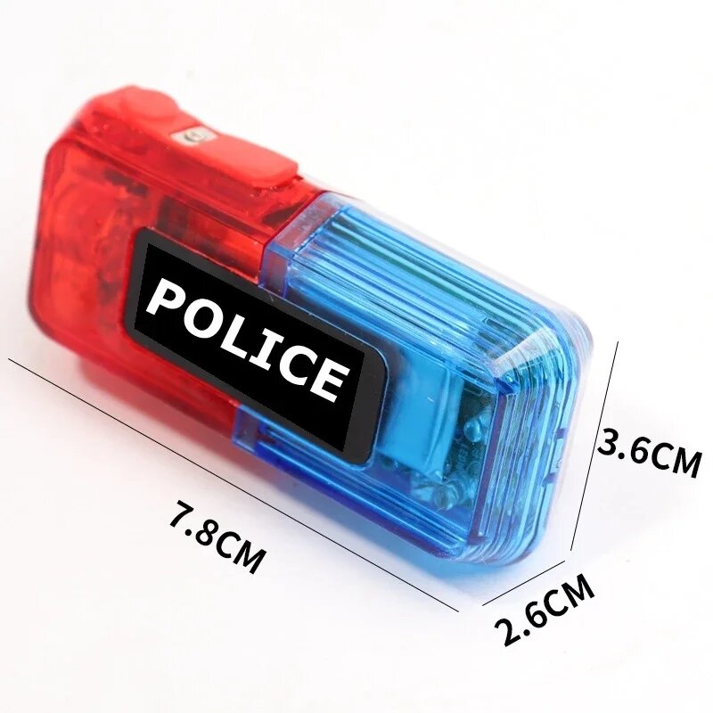 LED Red and Blue Multifunction Flashing Warning Light Waterproof Traffic Safety Shoulder Light Manual Control Built-in Battery