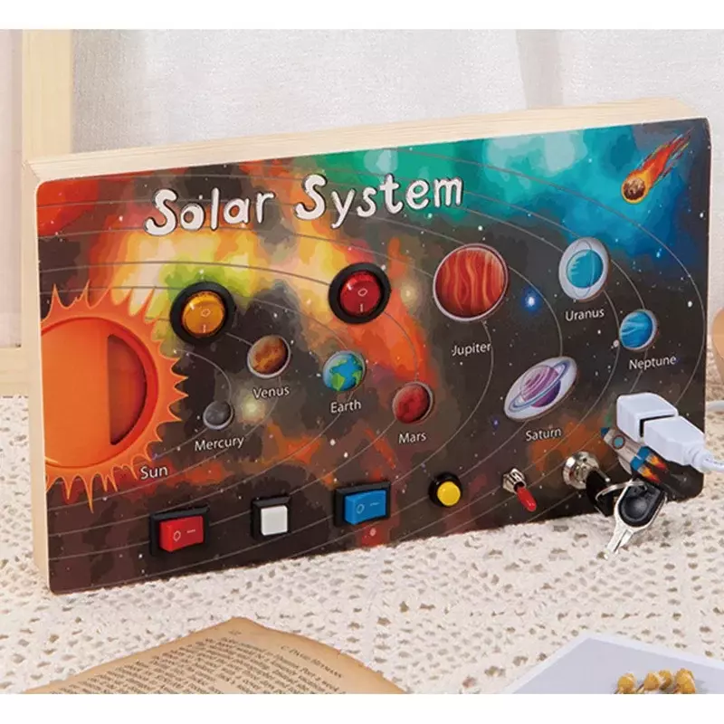 Montessori beschäftigt Board Schaltung LED-Steckdose ein/aus Baby frühe Hand feine kognitive Bildung Lehrmittel Spielzeug Geschenke Busy board