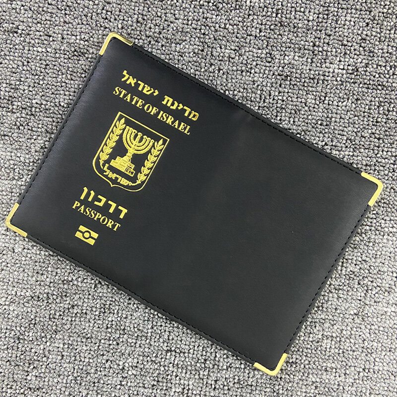 PU Couro Israel Passaporte Capa para Mulheres e Homens, Titular Do Cartão De Crédito, Protector Case