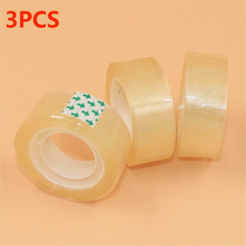 3PC 18mm Tape Office Supplies Student Stationery Paper Paste Box Environmentally Friendly High-viscosity Packaging Tool