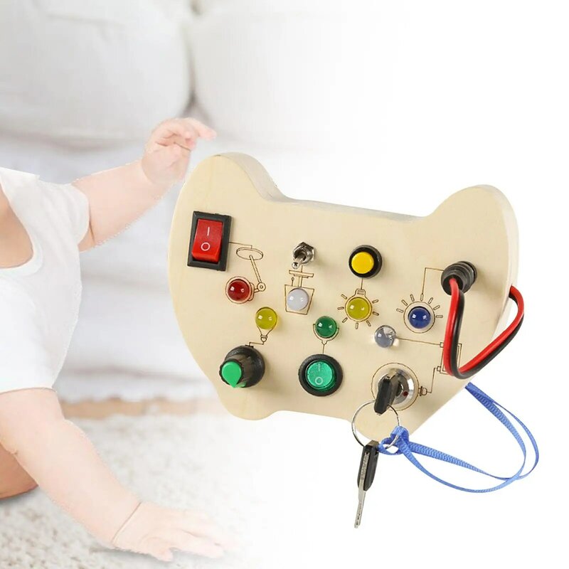 Busy Board Lights Toy Switch para Crianças, Montessori Toy para Celebrações, Idades 1 +