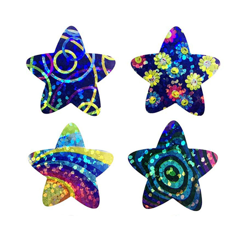 100-500 шт., цветные наклейки в виде звезд