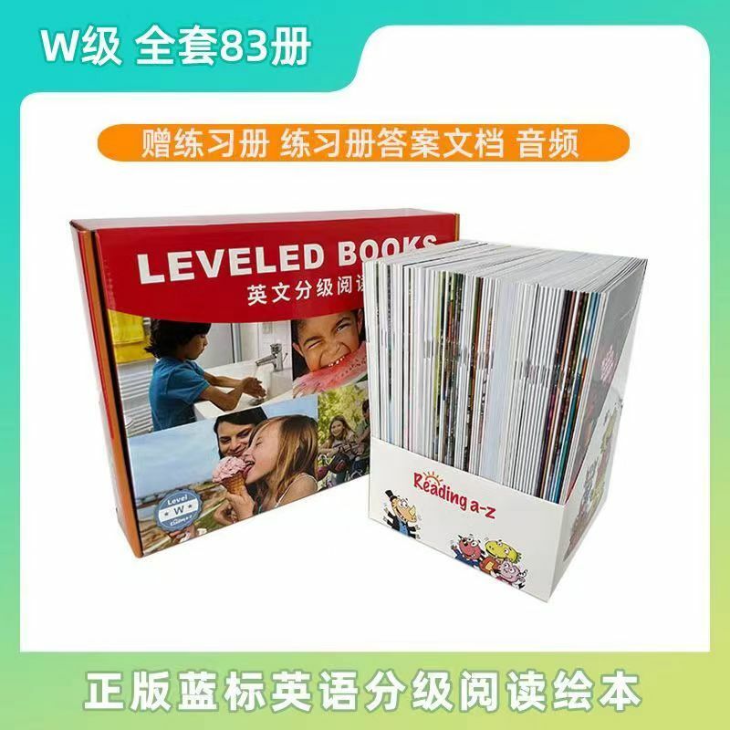 Raz Genivelleerd Boeken (Niveau W) quisite Geschenkdoos Vertaling Handleiding + Oefenboek Hoge-Kwaliteit Kinderen Engels Lezen