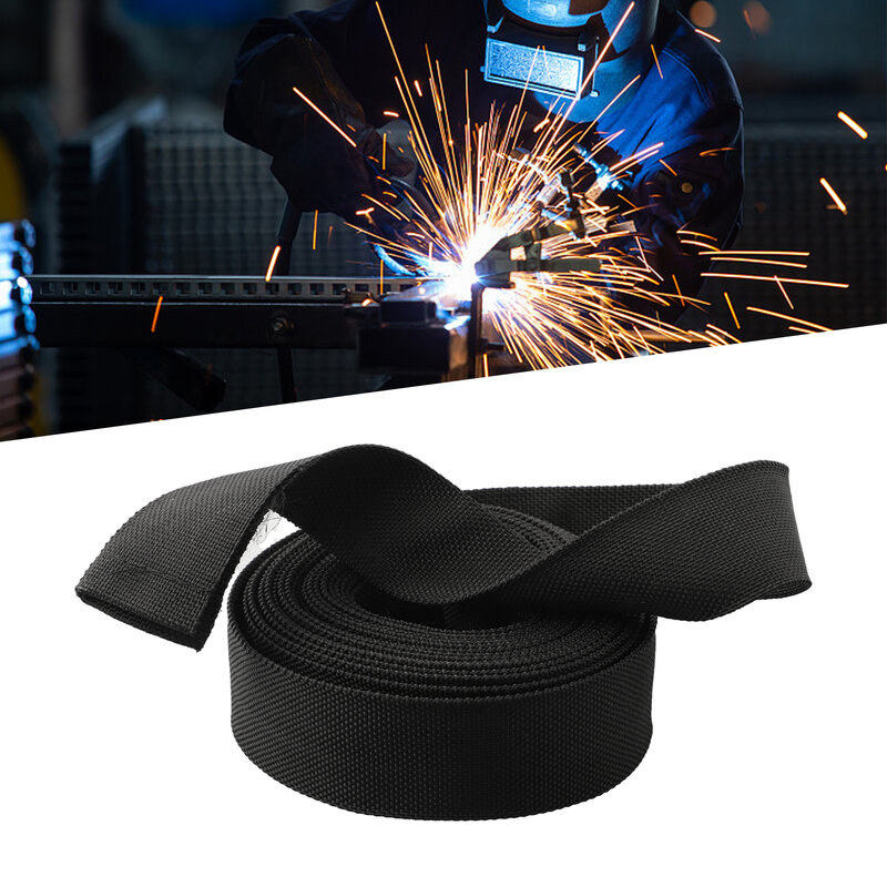 7.5M/24.6 Ft Protective Sleeve Sheath Cable Cover Welding Tig Torch Hydraulic Hose Tools Black Welding Soldering Supplies