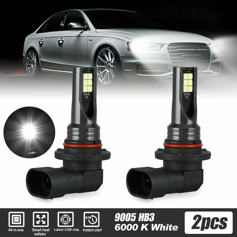 2 قطعة عالية الجودة سيارة LED الضباب العلوي لمبات 6000K الأبيض السيارات الضباب مصباح يوم تشغيل ضوء H8 H1 H3 LED H11 9005 9006