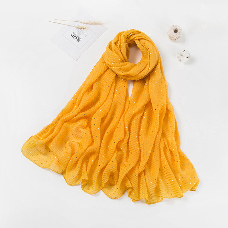 Женский хлопковый и льняной шарф в горошек, 85x180 см