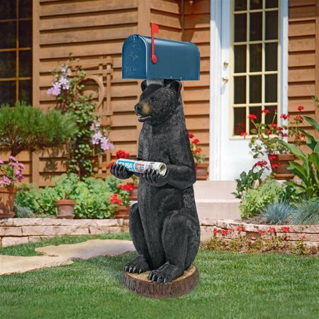 البرونزية الدب تسلق الحيوان النحت ، Artsy صندوق البريد تمثال ، في الهواء الطلق حديقة صغيرة الحجم