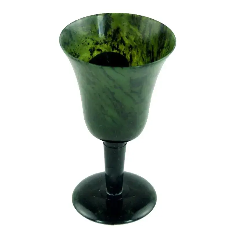 Natural Medicine King Stone Goblet Serpentine Jade Wine Ware Meteorite with Magnetic Wine Glass