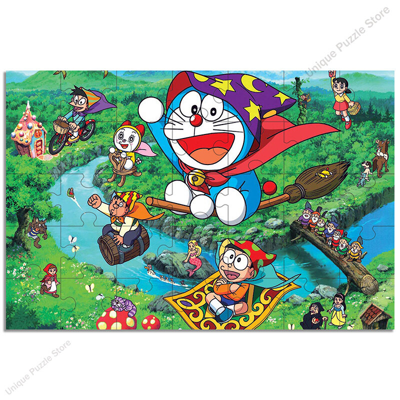 Rompecabezas de Anime para niños y adultos, Puzzle de Doraemon Big Bear, sus amigos, 35/300/500/1000 piezas, regalos de cumpleaños para niños