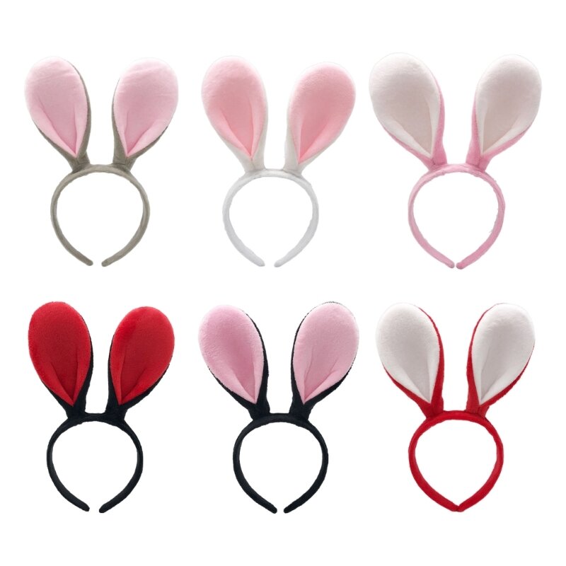 Lovely Bunny Ear Shape Hair Hoop Cute Hair Holder trasmissione in diretta Cosplay Party Costume copricapo per adolescenti donne