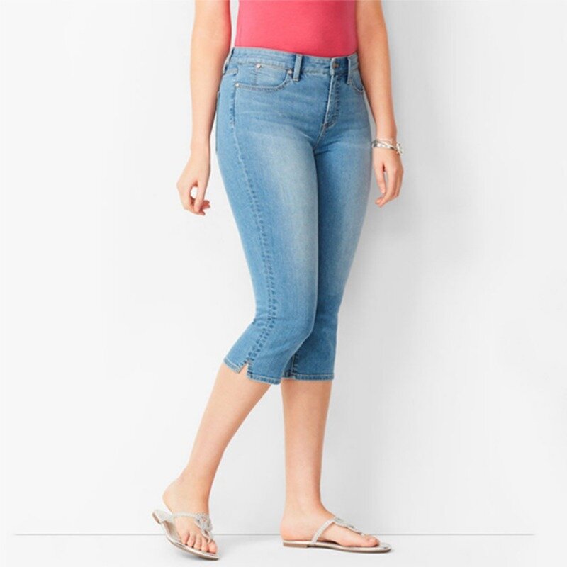 سراويل جينز نسائية ضيقة للتنحيف ، ملابس أحادية اللون ، صيف ، جديد ، صيحات