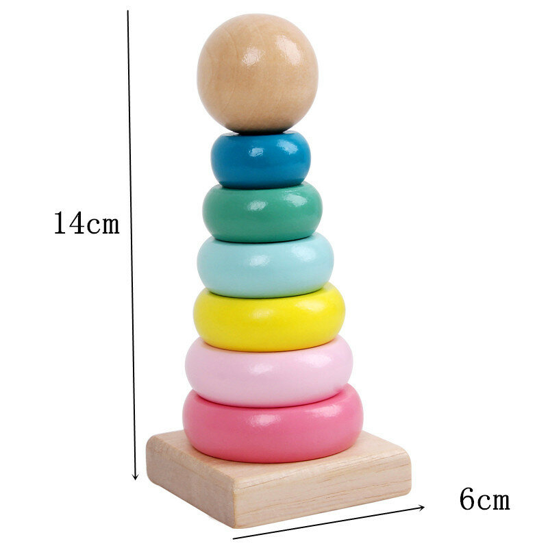 Montessori Wooden Macaroon Sets of Towers Stacked Circle Toddler Toys Baby Early Education Toys Sorting Nesting Stacking toys
