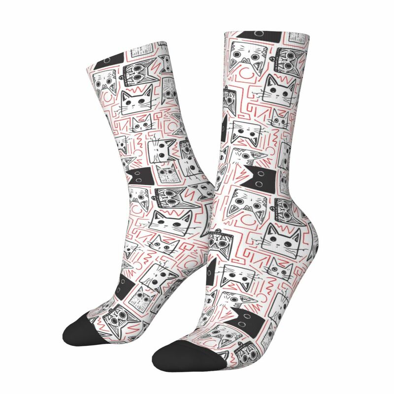 Neue männliche Männer Socken Hip Hop Cartoon Katzen socke Polyester hochwertige Frauen Socken Frühling Sommer Herbst Winter