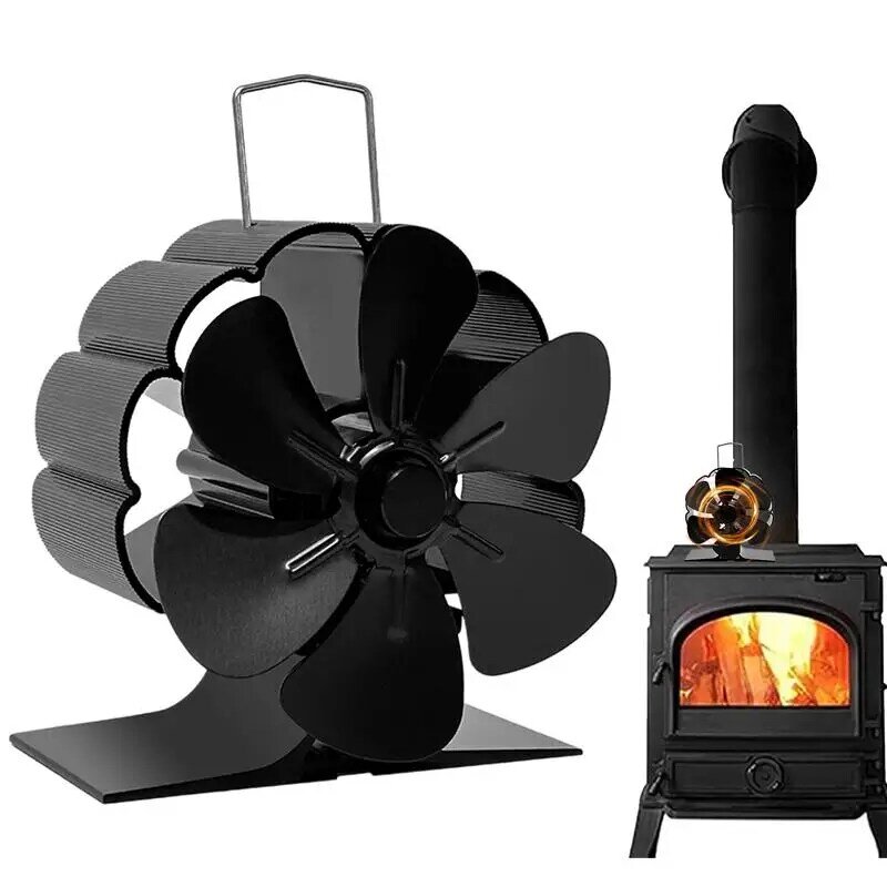 Ventilateur de cheminée à 6 pales, fonctionnement silencieux, ventilateur de poêle à bois à air chaud, ventilateur de poêle à granulés, cheminée de Noël, 62