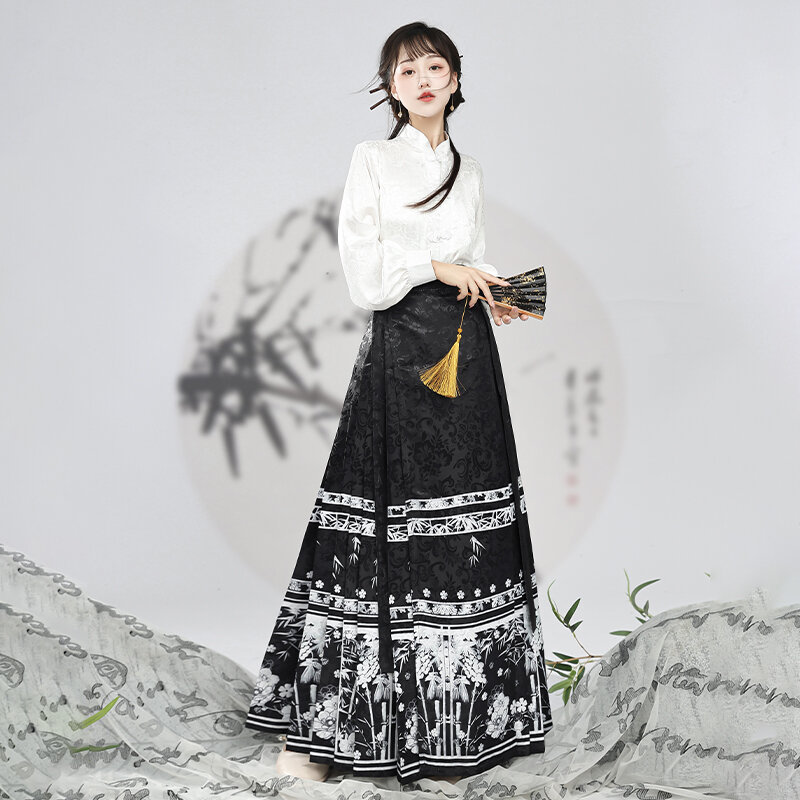 중국 스타일 개량 여성 한푸 세트, 명나라 한푸 레이디, 개량 긴 소매 한푸 드레스, 코스프레 의류, 신제품