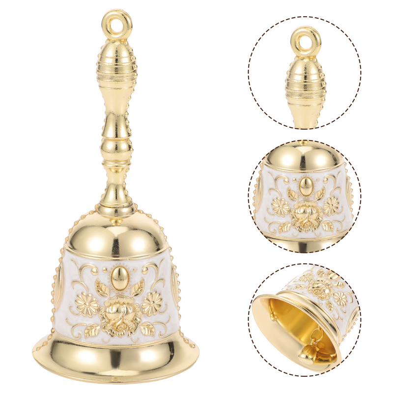 Retro Call Bell Dinner Hotel Service Bells for Crafts Hand Metal Shaking Pendant