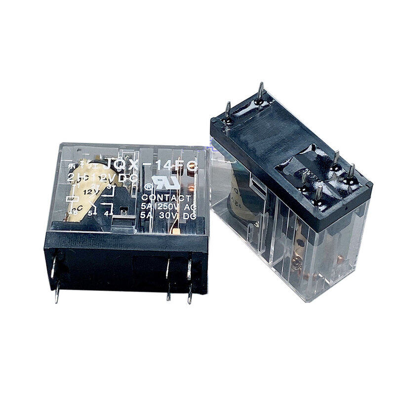 New original JQX-14FC-2H-DC12V 12V Power relay DIP6 Two sets of normally open 5A Instead of G2R-2-12V