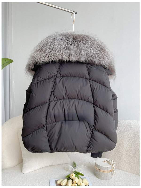 2022メンズボニタ秋冬グースダウンジャケット,暖かく,特大の本物のキツネの毛皮の襟,厚いファッションの衣服