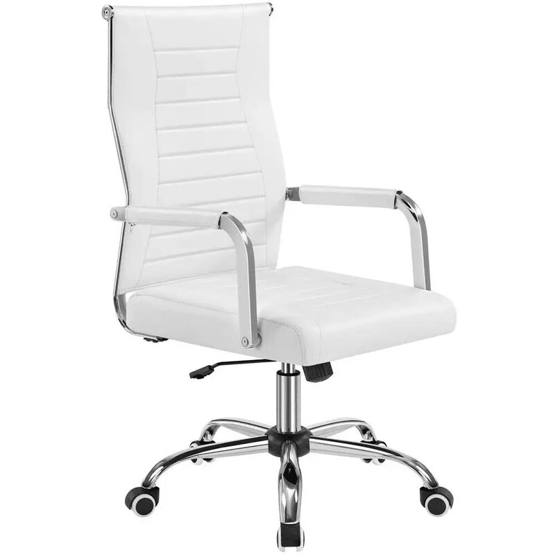Modern Faux Leather Velvet Office Desk Chair com rodas, cadeira ajustável do computador doméstico, baixa e Mid-back