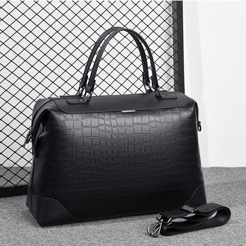 Geschäfts leute Reisetasche Leder handtasche große Kapazität Umhängetasche Mode Reisetasche lässige Gepäck tasche für Männer