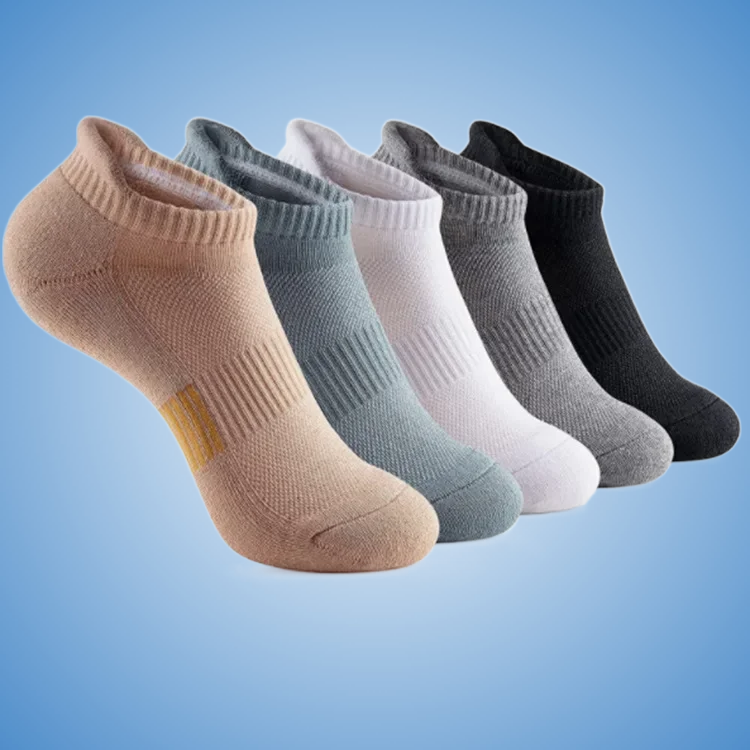 New 5 Pairs High Quality Ankle Socks Athletic No Show Socks Running Comfort Cushioned Sport Socks Sweat-absorbing And Breathable