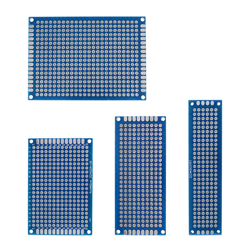 20 teile/los doppelseitige Leiterplatte Kit Board Steck brett 2x8 3x7 4x6 5x7cm Universal-Leiterplatte Experiment blau Prototyp Leiterplatten DIY